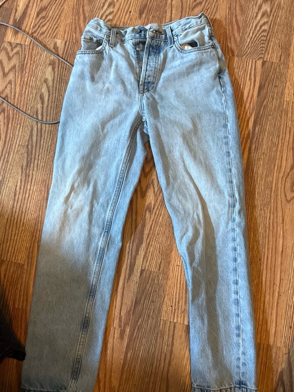 Everlane High-Rise Straight Jeans — Light Wash Blue